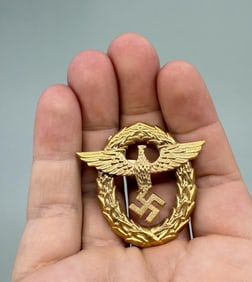 WW2 German 1st Pattern Water Police Cap Badge