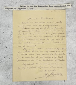 Letter from Gheorghe Gheorghian Theodor Rogalski