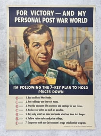 WW2 For Victory 7 Key Plan Prices Down Poster