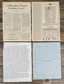 1853 Oregon Territory Oregon Trail Letter