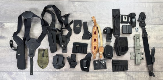 Collection of Holsters and Rifle Slings