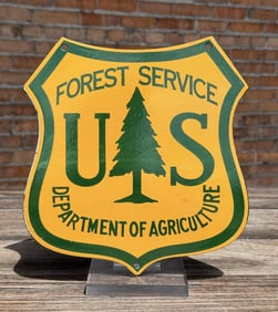 Porcelain USFS US Forest Service Shield Sign