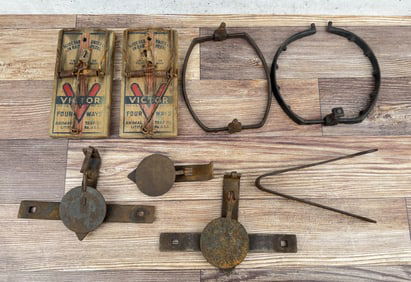 Collection of Animal Trap Parts