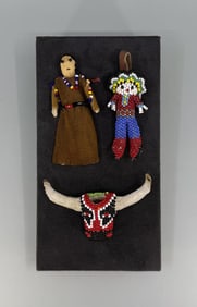 Native American Indian Beaded Dolls Bolo Tie