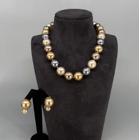 Kenneth Lane Pearl Earrings and Necklace