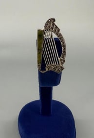 Sterling Silver Irish Harp Brooch
