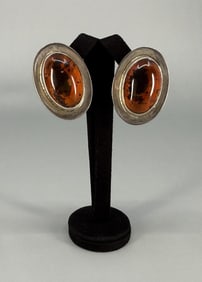 Sterling Silver Amber Earrings