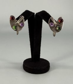 Taxco Mexico Sterling Artist Palette Earrings