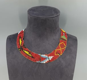 Native American Indian Loom Beaded Choker