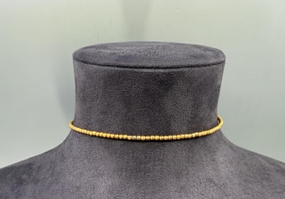 10k Gold Bead Flexible Choker Necklace