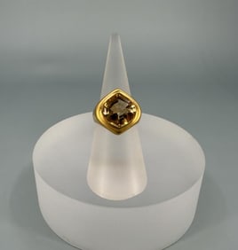 Gold Plated Sterling Silver Citrine Ring