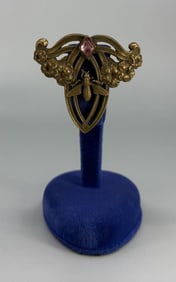 Art Nouveau Bee Rhinestone Brooch