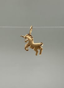 14K Gold Unicorn Necklace Pendant