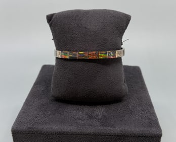 Mexico Sterling Silver Fire Opal Bracelet