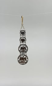 Mexican Republic Silver Coin Centavo Watch Fob