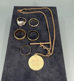 14K Rings Chain and Pendant