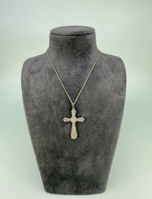 German 835 Silver Cross Necklace