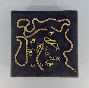 Gold Filled Watch Fob and Chain Jewelry Pieces