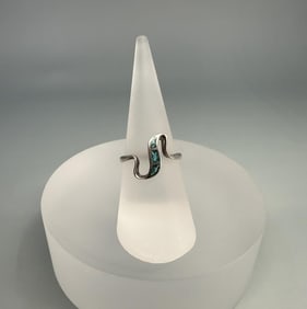 Zuni Chip Inlaid Sterling Silver Ring