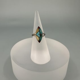 Zuni Sterling Silver Inlaid Ring