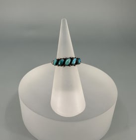 Zuni Petit Point Sterling Turquoise Ring
