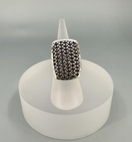 Lois Hill Sterling Silver Textile Weave Ring