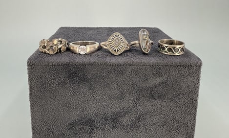 Group Of Sterling Silver Rings