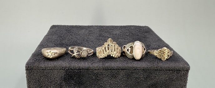 Group Of Sterling Silver Rings