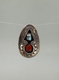 Tommy Jackson Navajo Sterling Turquoise Pendant