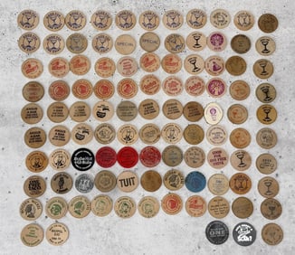 Collection Of Montana Wooden Nickel Tokens