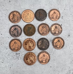 Group Of Frontier Town Montana Souvenir Tokens