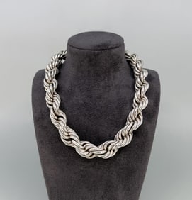 Taxco Mexico .950 Silver Rope Chain Necklace