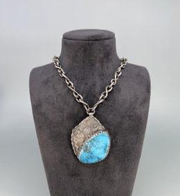 Mexico Sterling Silver Turquoise Necklace