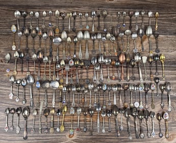 Large Collection Of Souvenir Spoons