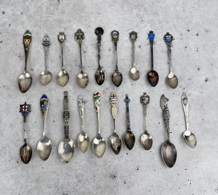 Collection Of Sterling Silver Souvenir Spoons