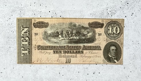 Confederate States CSA 10 Dollar Note