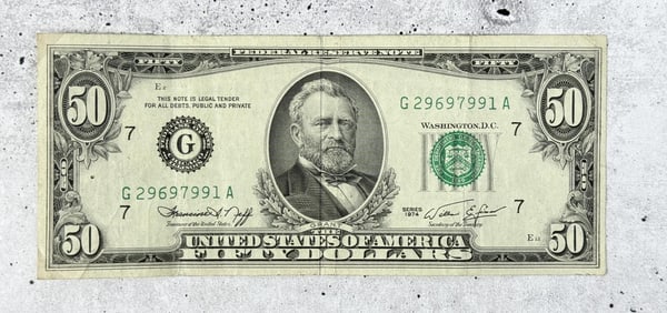 1974 Small Head 50 Dollar Bill