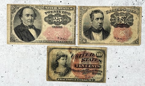 Group Of US Fractional Currency Notes