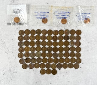 Collection of Wheat Cent Pennies