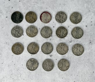 Collection Of Walking Liberty Half Dollar Coins