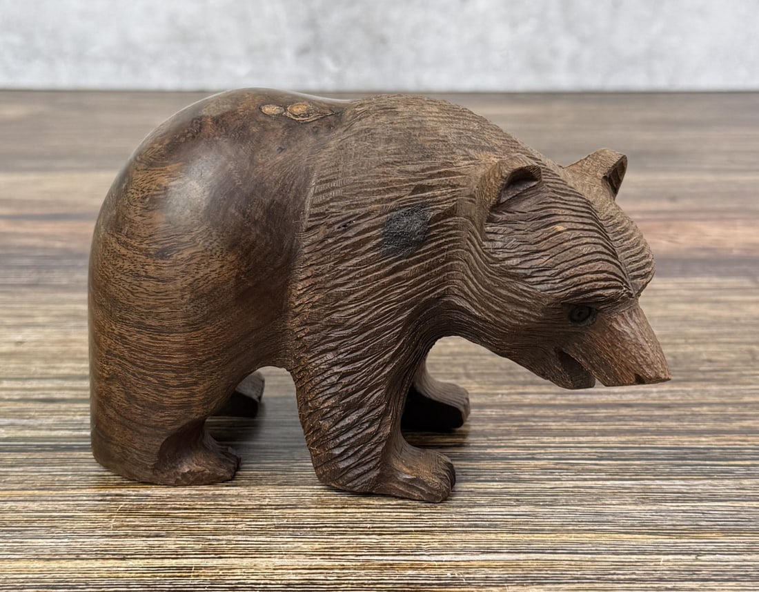 Mexican Ironwood Bear Carving: 5 1/8" by 3 1/4" by 2 5/8"