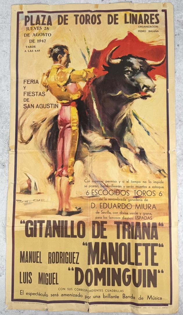1947 Spanish Bullfighting Poster (1 of 10)