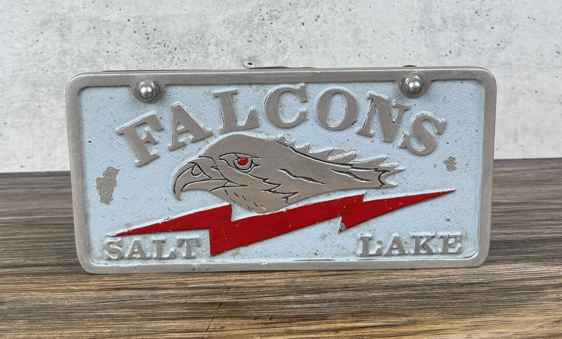 Salt Lake Falcons Car Club License Plate Plaque: Salt Lake City Utah. 5" by 9"