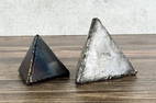 Mid Century Brutalist Metal Triangle Bookends