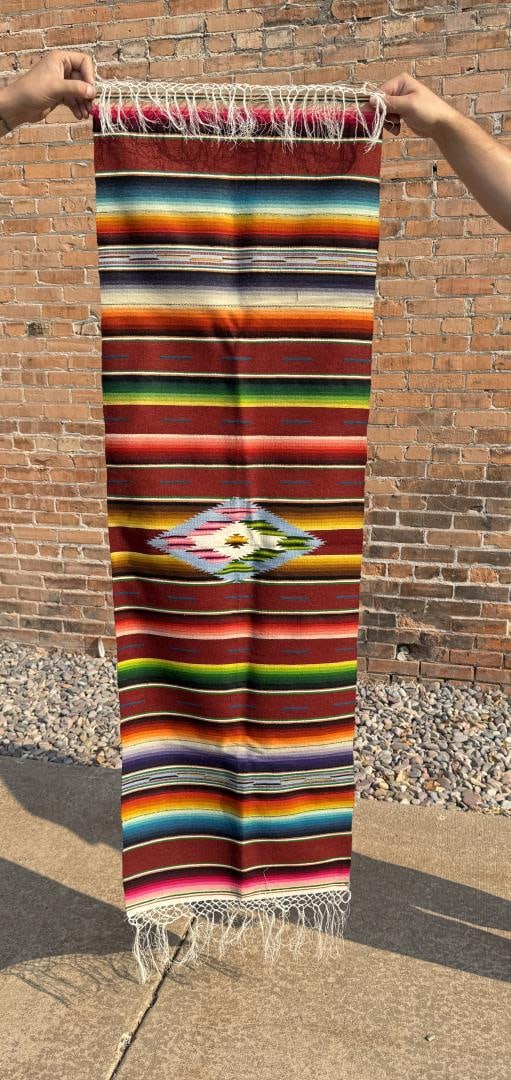 Antique Mexican Wool Serape Saltillo Blanket (1 of 3)