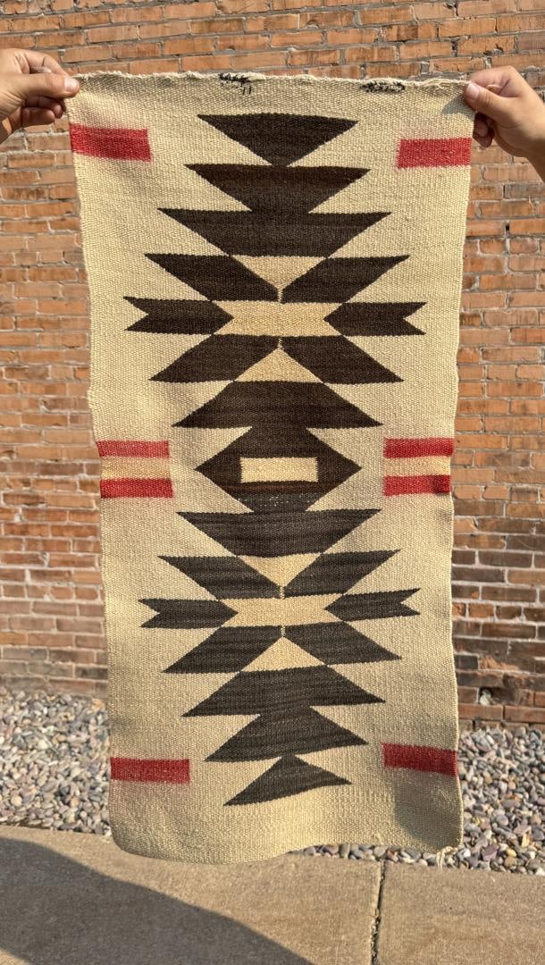 Navajo Indian Transitional Saddle Blanket Rug: 19" by 36"