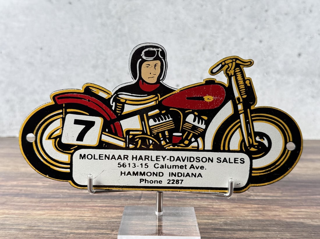 Porcelain Hammond Indiana Harley Davidson Sign (1 of 3)
