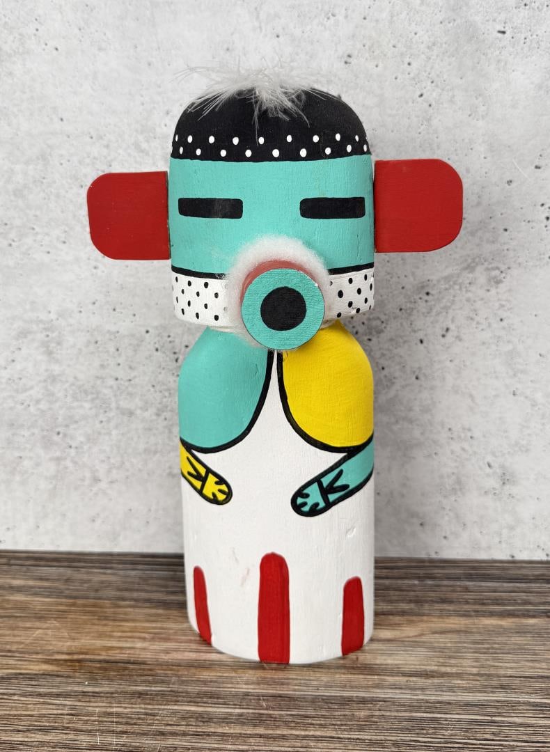 Vincent Seckletstewa Hopi Indian Kachina Doll: 10 5/8" tall. Kachina dolls are extremely delicate, with fragile appendages, paint, and construction that are highly susceptible to damage during handling and transit. While we will take every reasona