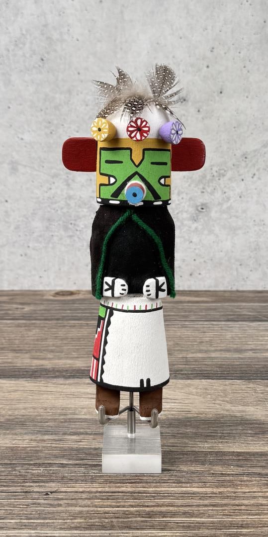 Hopi Indian Kachina Doll: 9 1/4" tall. Kachina dolls are extremely delicate, with fragile appendages, paint, and construction that are highly susceptible to damage during handling and transit. While we will take every reasonab