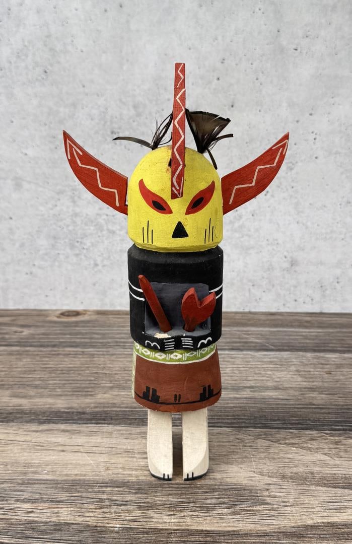 Jemez Pueblo Kachina Doll: 11" tall. Kachina dolls are extremely delicate, with fragile appendages, paint, and construction that are highly susceptible to damage during handling and transit. While we will take every reasonable 